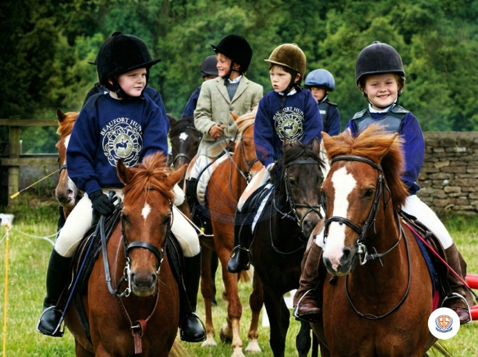 Students participating in equestrion activity