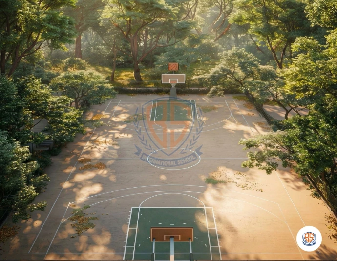 Outdoor sports court for students on campus