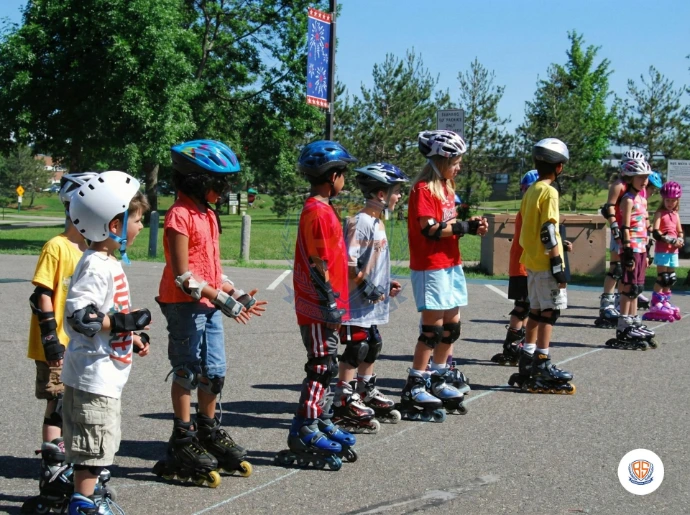 Students enjoying outdoor sports activity 