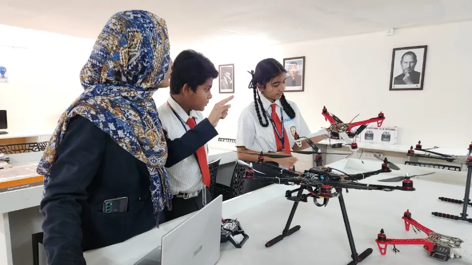 Drone training in BS International School